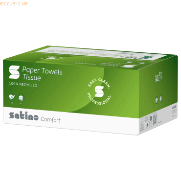 Satino Papierhandtuch Comfort 277410 25x33cm weiß 3.072 Blatt von Satino