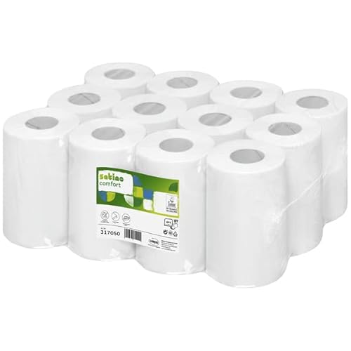 Satino by WEPA Comfort Handtuchpapier - 317050 - CF1-kompatibel - 12 Rollen - 1-lagig - 100% Recycling-Papier von Satino