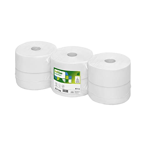 Satino by WEPA Comfort Toilettenpapier Großrollen 2lagig - 6 Rollen mit je 380 Meter Klopapier in weiß - ideal für WCs mit vielen Nutzern Satino by WEPA Comfort Toilettenpapier Großrollen 2lagig - 6 Rollen mit je 380 Meter Klopapier in weiß - ideal für WCs mit vielen Nutzern von Satino