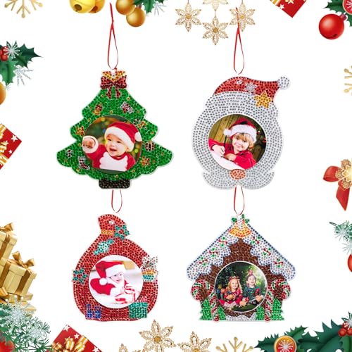4 Stück Weihnachten Diamant Malerei Fotorahmen Ornamente - DIY Diamant Kunst Bilderrahmen Hängender Weihnachtsbaum Anhänger - Diamond Painting Anhänger für Winter Deko 4 Stück Weihnachten Diamant Malerei Fotorahmen Ornamente - DIY Diamant Kunst Bilderrahmen Hängender Weihnachtsbaum Anhänger - Diamond Painting Anhänger für Winter Deko von Satiskid