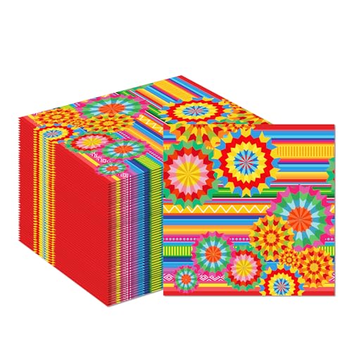 Satiskid Papierservietten, mexikanische Fiesta, Einweg-Party-Servietten für Cinco de Mayo Fiesta, farbige Einweg-Servietten, mexikanisches Motto-Partyzubehör, dekorative Servietten für Abendessen, Satiskid Papierservietten, mexikanische Fiesta, Einweg-Party-Servietten für Cinco de Mayo Fiesta, farbige Einweg-Servietten, mexikanisches Motto-Partyzubehör, dekorative Servietten für Abendessen, von Satiskid
