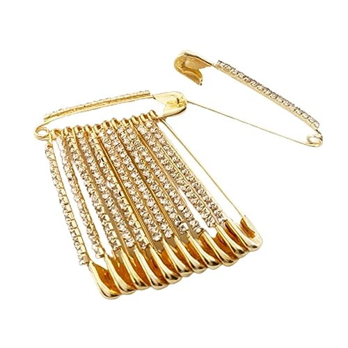 Goldene Farbe Diamanten Design Sicherheitsnadel Sari Pins Set mit 12 Packungen. von Satre Online And Marketing