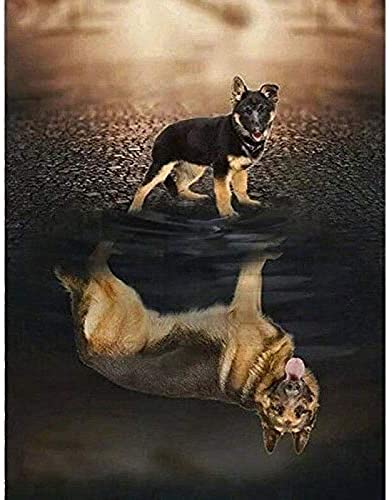 EPTIC 5D DIY Diamond Painting Kit_Deutscher Schäferhund Diamond Painting Kits _Diamantmalerei Kreuzstich Strass Diamantstickerei Kunsthandwerk Für Zuhause Büro Wanddekoration 40x50CM von EPTIC
