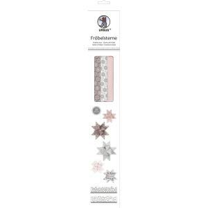 Ludwig Bähr Faltstreifen Fröbelsterne rose/hellgrau/dunkelgrau von Ludwig Bähr
