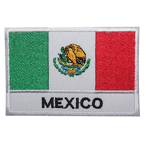 Mexiko-Nationalflagge, bestickt, zum Aufnähen oder Aufbügeln, 9 x 6 cm von Sattie