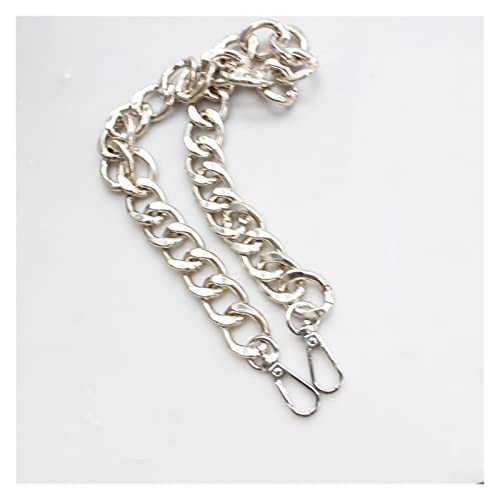 taschenketten 30/60 / 100 cm Ersatz Metallkette Dicke Aluminiumbeutel Strap Handtasche Griff Silber Goldener Schwarz DIY. Hardware Bag Zubehör (Color : Silver, Size : 60cm) von Saturey