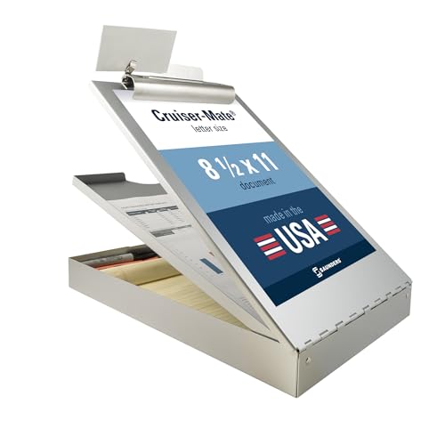 Saunders 21017 Cruiser Mate Klemmbrett aus recyceltem Aluminium – leicht, robust, doppelte Aufbewahrung Papierhalter Aufbewahrung Klemmbrett Silber von Saunders