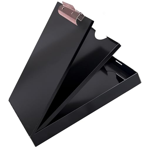 Saunders Metall-Klemmbrett mit Aufbewahrung, doppelte Aufbewahrung, Krankenpflege, Briefgröße, robuster Auftragnehmer mit hoher Kapazität und selbstschließendem Riegel, schwarz, hergestellt in den USA von Saunders