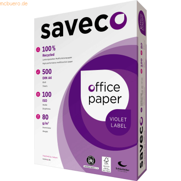 Saveco Saveco Kopierpapier Violet Label 100000005 A4 80g ISO 100 500 B Saveco Saveco Kopierpapier Violet Label 100000005 A4 80g ISO 100 500 B von Saveco
