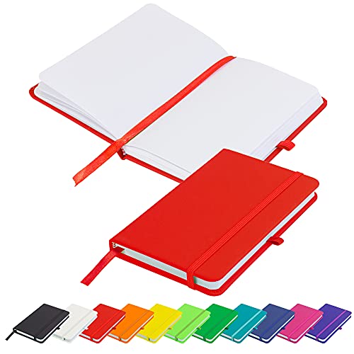Blanco Basic A6 Notizbuch unliniert blanko Notizbuch Notizbuch Notizbuch Notizbuch Notizbuch mit Stiftschlaufe Gummiband Schleifenmarker Stiftschlaufe Notizbuch Notizbuch Tagebuch Block (rot) von Savvy Bee