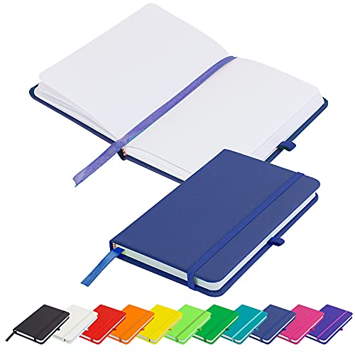 Savvy Bee Blanco Basic Notizbuch, A6, unliniert, blanko, gebunden, Tagebuch mit Stiftschlaufe, Gummibandverschluss, Lesebändchen und Stiftschlaufe, Notizbuch, Notizbuch, Tagebuch, Block (Marineblau) von Savvy Bee