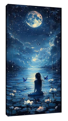 Diamond Painting Erwachsene Groß 100x200 cm Diamant Painting Bilder Mond Diamant Kunst Malerei Stickerei Set Kreuzstich Bilder Kinder, als Geschenke Weihnachten Neujahr und Home Wand Dekor Lotus t-530 von Saweefog