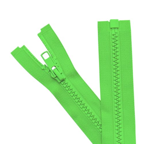 Sawoake 2 Stück 30 cm Trennende Jacke Reißverschlüsse für Nähen Mäntel Jacke Reißverschluss grün geformte Kunststoff Reißverschluss von Sawoake