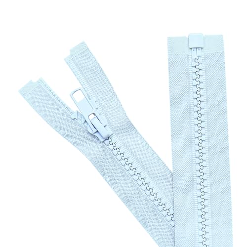 Sawoake 2 Stück #5 69 cm Trennende Jacke Reißverschlüsse für Nähen Mäntel Jacke Reißverschluss himmelblau geformte Kunststoff Reißverschlüsse Bulk Tailor DIY Nähwerkzeuge für Kleidungsstück/Taschen von Sawoake