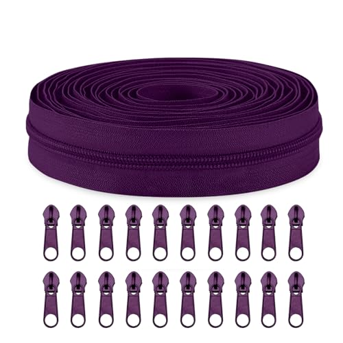 Sawoake #3 Nylon Coil Reißverschlüsse von The Yard Bulk 10 Yards mit 20-teiligen Reißverschluss Sliders für DIY Nähen Schneider Handwerk Tasche Kleidungsstück Heimtextil... von Sawoake