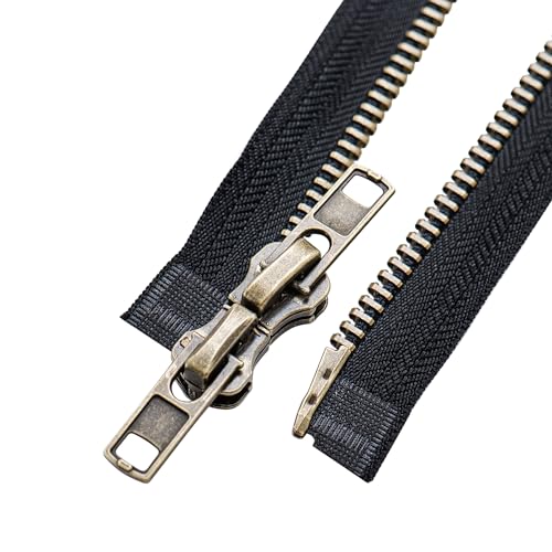 Sawoake #8 102 cm Zwei-Wege-Trennende Jacke Reißverschlüsse für das Nähen von Mänteln Jacke Reißverschluss Schwarz geformte Kunststoff Reißverschlüsse Bulk Tailor DIY Nähwerkzeuge für Kleidungsstück von Sawoake