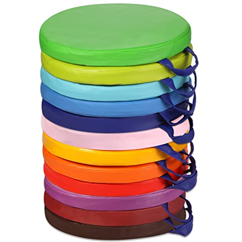 Sawysine Bodenkissen, flexibel, mit Griff, für Kinder, Zuhause, Schule, Klassenzimmer, Kindergarten, Kindergarten (klassische Farbe, rund), 12 Stück von Sawysine