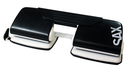 SAX Doppelocher in Schwarz – Moderner 4-Loch Locher, Kapazität bis zu 20 Blatt, Kompakte Auffangschale, Anwenderfreundlich, 10 Jahre Garantie, Stilvolles Design von Sax