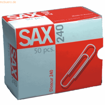 Sax Briefklammern verzinkt 78mm VE=50 Stück von Sax