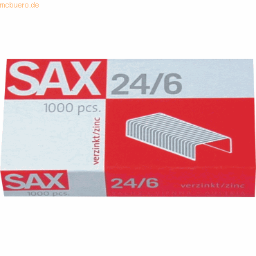 Sax Heftklammern 24/6 verzinkt VE=1000 Stück von Sax