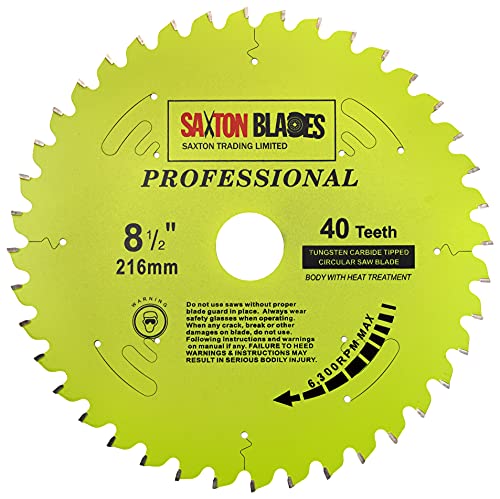 TCT21640TPRO Saxton Professional Range TCT Kreissägeblatt 216 mm x 40 T x 30 mm Bohrung, 16, 20, 25 mm Reduzierringe von Saxton Tools