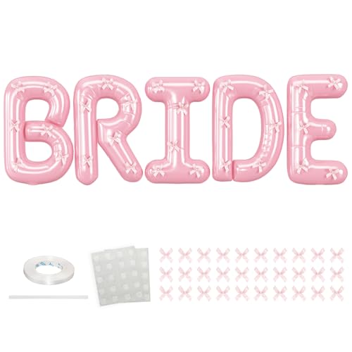 101,6 cm Brautballons Bachelorette, rosa Brautballons mit rosa Schleife für Junggesellinnenabschied, riesige Hochzeits-Folienballon, Buchstabenbanner für Hochzeit, Verlobung, zukünftige Braut 101,6 cm Brautballons Bachelorette, rosa Brautballons mit rosa Schleife für Junggesellinnenabschied, riesige Hochzeits-Folienballon, Buchstabenbanner für Hochzeit, Verlobung, zukünftige Braut von Saxuxu