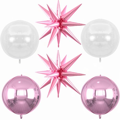 6 x 55,9 cm große rosa Sternballons und 4D-Folienballons, rosa Sternballon, schillernder 4D-Folien-Aluminiumballon für Geburtstag, Babyparty, Party, Hochzeit, Abschlussfeier, Jahrestag, Brautparty 6 x 55,9 cm große rosa Sternballons und 4D-Folienballons, rosa Sternballon, schillernder 4D-Folien-Aluminiumballon für Geburtstag, Babyparty, Party, Hochzeit, Abschlussfeier, Jahrestag, Brautparty von Saxuxu