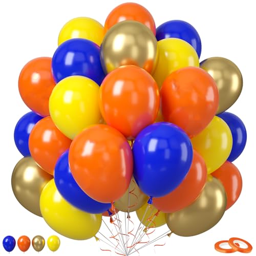 Blaue und orangefarbene Luftballons, 50 Stück, 30,5 cm, königsblau-goldfarben, Partyballons mit Sternendruck, Latex-Ballon für Kinder, Cartoon-Thema, Geburtstag, Party, Verlobung, Babyparty, Hochzeit Blaue und orangefarbene Luftballons, 50 Stück, 30,5 cm, königsblau-goldfarben, Partyballons mit Sternendruck, Latex-Ballon für Kinder, Cartoon-Thema, Geburtstag, Party, Verlobung, Babyparty, Hochzeit von Saxuxu