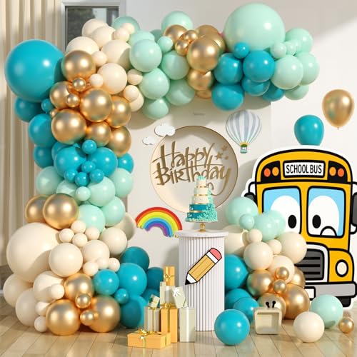 Blaugrünes Ballonbogen-Set, blaugrüne Ballon-Girlande, Bogen-Set, Macaron, Blaugrün, Retro, weiß-metallisch, goldfarben, Luftballons für Geburtstag, Babyparty, Schulanfang, Themenparty Blaugrünes Ballonbogen-Set, blaugrüne Ballon-Girlande, Bogen-Set, Macaron, Blaugrün, Retro, weiß-metallisch, goldfarben, Luftballons für Geburtstag, Babyparty, Schulanfang, Themenparty von Saxuxu