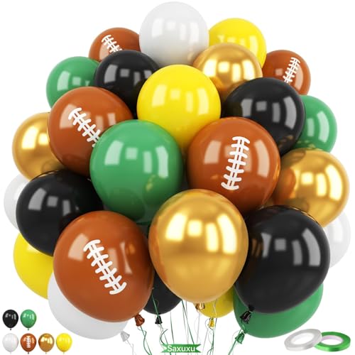 Fußballballons, 60 Stück, 30,5 cm, Salbei, Dunkelgrün, Gelb, Schwarz, Metallic, Gold, Fußball-Party-Ballons für Kinder, Jungen, Fußball, Geburtstag, Sport, Party, Dekoration, Sportthema, Fußballballons, 60 Stück, 30,5 cm, Salbei, Dunkelgrün, Gelb, Schwarz, Metallic, Gold, Fußball-Party-Ballons für Kinder, Jungen, Fußball, Geburtstag, Sport, Party, Dekoration, Sportthema, von Saxuxu