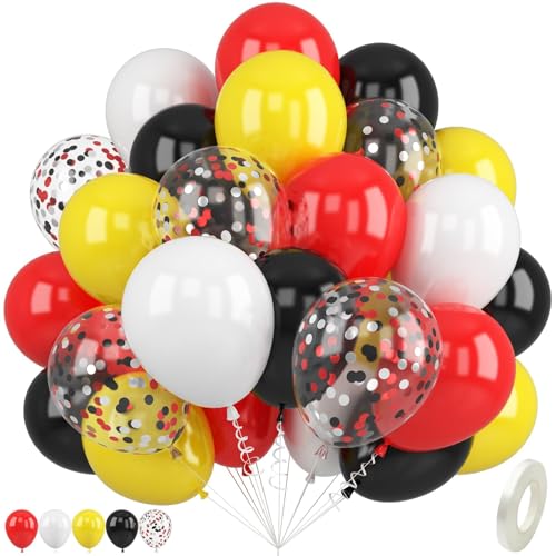 Luftballons in Mausfarbe, 30,5 cm, schwarz, rot, gelb, Latex-Ballon mit Konfetti-Ballon für Kinder-Maus-Thema, Babyparty, Geburtstagsparty-Dekorationen Luftballons in Mausfarbe, 30,5 cm, schwarz, rot, gelb, Latex-Ballon mit Konfetti-Ballon für Kinder-Maus-Thema, Babyparty, Geburtstagsparty-Dekorationen von Saxuxu
