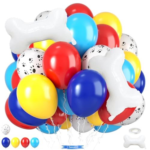 Pfotenballons, rot-gelb-blau, Tierpfotenabdruck, Latex-Ballons mit Knochen-Folienballon für Kinder, Jungen, Mädchen, Cartoon-Thema, Geburtstag, Party, Abschlussfeier, Babyparty, Hintergrund Pfotenballons, rot-gelb-blau, Tierpfotenabdruck, Latex-Ballons mit Knochen-Folienballon für Kinder, Jungen, Mädchen, Cartoon-Thema, Geburtstag, Party, Abschlussfeier, Babyparty, Hintergrund von Saxuxu