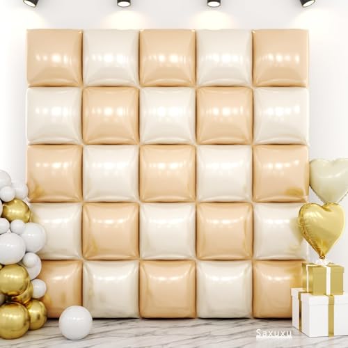 Quadratische Folienballon-Wand, 48,3 cm, doppelseitig, quadratisch, Ballon-Tunnelbogen-Set für Junggesellinnenabschiede, Boho-Geburtstag, Babyparty, Hochzeit, Jahrestag, Party-Dekorationen von Saxuxu