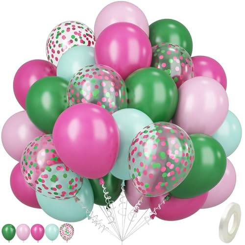 Rosa und Grün Luftballons, 30,5 cm Hot Pink Maca Grün Latex Ballon mit Konfetti Party Ballon für Kaktus Hawaii Thema Geburtstag Party Dekorationen Rosa und Grün Luftballons, 30,5 cm Hot Pink Maca Grün Latex Ballon mit Konfetti Party Ballon für Kaktus Hawaii Thema Geburtstag Party Dekorationen von Saxuxu