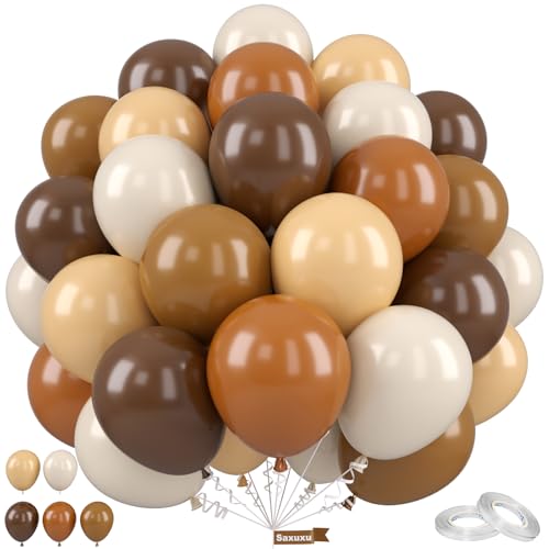 Saxuxu Braune Luftballons, 30,5 cm, braune Party-Luftballons, Retro, Kaffee, Braun, Aprikose, Sand, Weiß, Luftballons für Hochzeit, Herbst, Babyparty, Erntedankfest, Cowboy-Thema, Saxuxu Braune Luftballons, 30,5 cm, braune Party-Luftballons, Retro, Kaffee, Braun, Aprikose, Sand, Weiß, Luftballons für Hochzeit, Herbst, Babyparty, Erntedankfest, Cowboy-Thema, von Saxuxu