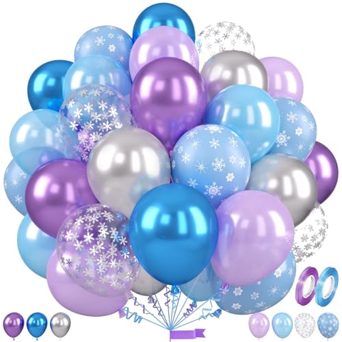 Saxuxu Frozen Luftballons, 30,5 cm Blau und Lila, Metallic Silber Blau Frozen Print Schneeflocke Konfetti Ballons für Mädchen Frau Eis und Schnee Winter Thema Frozen Geburtstag Party Dekorationen Saxuxu Frozen Luftballons, 30,5 cm Blau und Lila, Metallic Silber Blau Frozen Print Schneeflocke Konfetti Ballons für Mädchen Frau Eis und Schnee Winter Thema Frozen Geburtstag Party Dekorationen von Saxuxu
