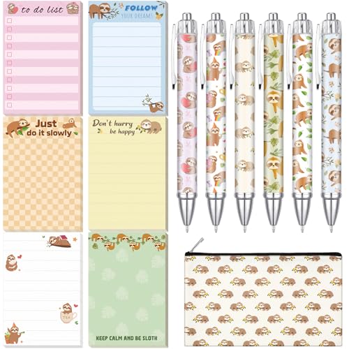 Sayglossy 13-teiliges Faultier-Geschenk-Set für Liebhaber, Geschenke für Frauen, Studenten, Lehrer, inklusive 6 Blöcken, lustigem Haftnotizblock, 6 Kugelschreiber und 1 Federmäppchen für Büro, Schule Sayglossy 13-teiliges Faultier-Geschenk-Set für Liebhaber, Geschenke für Frauen, Studenten, Lehrer, inklusive 6 Blöcken, lustigem Haftnotizblock, 6 Kugelschreiber und 1 Federmäppchen für Büro, Schule von Sayglossy