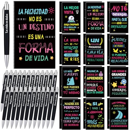Sayglossy 24-teiliges Set spanische Motivationsgeschenke für Mitarbeiter für Frauen und Männer, inspirierende Notizblöcke, Tagebuch und Kugelschreiber, Regalos Cristianos Para Mujer En Español Sayglossy 24-teiliges Set spanische Motivationsgeschenke für Mitarbeiter für Frauen und Männer, inspirierende Notizblöcke, Tagebuch und Kugelschreiber, Regalos Cristianos Para Mujer En Español von Sayglossy