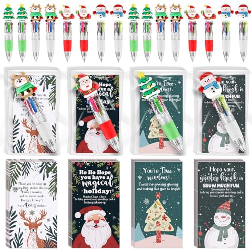 Sayglossy 48 Sets Weihnachts-Kugelschreiber, Geschenkpackung mit Dankeskarte, 4-in-1 mehrfarbige, einziehbare Weihnachts-Tintenstifte mit Weihnachtsmann, Schneemann, Weihnachtsbaum und Rentier Sayglossy 48 Sets Weihnachts-Kugelschreiber, Geschenkpackung mit Dankeskarte, 4-in-1 mehrfarbige, einziehbare Weihnachts-Tintenstifte mit Weihnachtsmann, Schneemann, Weihnachtsbaum und Rentier von Sayglossy