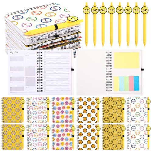 Sayglossy 72 Stück Emotionale Unterstützung Lächeln Notizbuch mit Haftnotizen, Großpackung Happy Face Kugelschreiber, Ersttag, Schule, Bestätigung, Geschenk für Schüler, Schulanfang, Lehrer, Kollegen Sayglossy 72 Stück Emotionale Unterstützung Lächeln Notizbuch mit Haftnotizen, Großpackung Happy Face Kugelschreiber, Ersttag, Schule, Bestätigung, Geschenk für Schüler, Schulanfang, Lehrer, Kollegen von Sayglossy