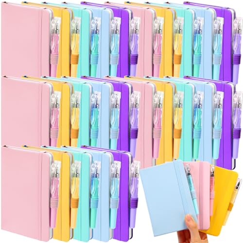 Sayglossy Kleine Notizbücher mit Stift, 14 x 9,4 cm, Mini-Notizblöcke, A6, liniert, Hardcover, liniert, mit Stifthalter, für Büro, Schule, Memo, Macaron-Farben, 50 Stück Sayglossy Kleine Notizbücher mit Stift, 14 x 9,4 cm, Mini-Notizblöcke, A6, liniert, Hardcover, liniert, mit Stifthalter, für Büro, Schule, Memo, Macaron-Farben, 50 Stück von Sayglossy