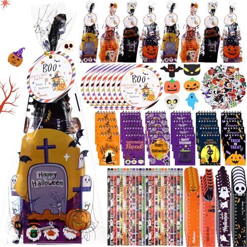 Saypacck 194-teiliges Halloween-Schreibwaren-Geschenkset, Notizbuch, Bleistift, Lineal, Radiergummi, Aufkleber für Halloween, Partygeschenke, Studenten, Klassenzimmer, Austauschpreise Saypacck 194-teiliges Halloween-Schreibwaren-Geschenkset, Notizbuch, Bleistift, Lineal, Radiergummi, Aufkleber für Halloween, Partygeschenke, Studenten, Klassenzimmer, Austauschpreise von Saypacck