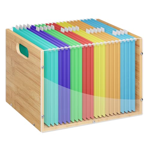 Sbanmao Transparente Acryl-Aktenbox, Organizer, Bambus-Hängeordner, Aufbewahrungsboxen, Aktenkiste, Mülleimer-Halter mit Griff für Zuhause, Büro, Schreibtisch, Briefgröße Sbanmao Transparente Acryl-Aktenbox, Organizer, Bambus-Hängeordner, Aufbewahrungsboxen, Aktenkiste, Mülleimer-Halter mit Griff für Zuhause, Büro, Schreibtisch, Briefgröße von Sbanmao