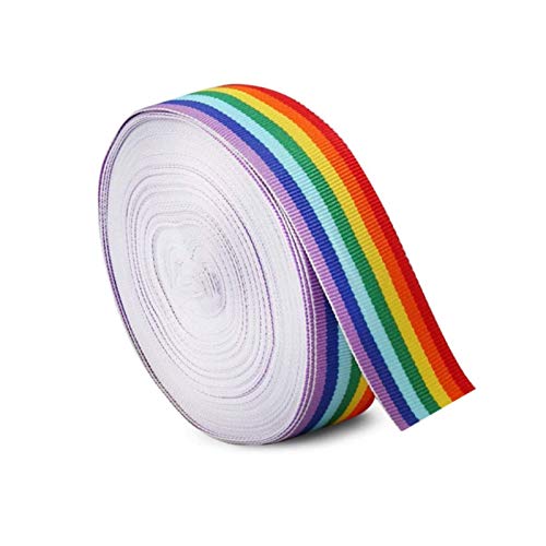 Sbivih Regenbogen band,Doppelseitige Regenbogen Bänder, Ripsband Dekoband für Kunsthandwerk DIY, Hochzeit, Geburtstagsfeierdekoration,10m/Rollen (Regenbogen, 30MM) von Sbivih