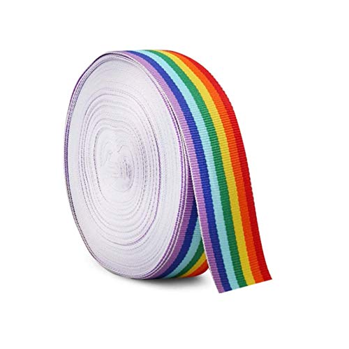 Sbivih Regenbogen band,Doppelseitige Regenbogen Bänder, Ripsband Dekoband für Kunsthandwerk DIY, Hochzeit, Geburtstagsfeierdekoration,10m/Rollen (Regenbogen, 40MM) von Sbivih