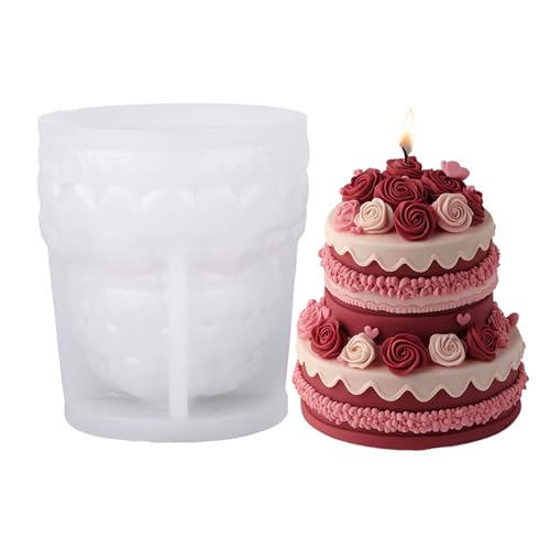 Hochzeit Silikonkerzenform Für Handgefertigte Kerzenseife Schokoladen Back Rosenkuchen Silikonform Für Epoxidharz Lebensmittelqualität von Sbshiouu