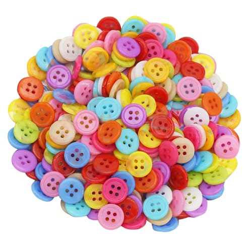 Knöpfe mit 2/4 Löchern, bunte Knöpfe, runde Knöpfe, Nähknöpfe für Scrapbooking, 200 Stück Knöpfe mit 2/4 Löchern, bunte Knöpfe, runde Knöpfe, Nähknöpfe für Scrapbooking, 200 Stück von Sbshiouu