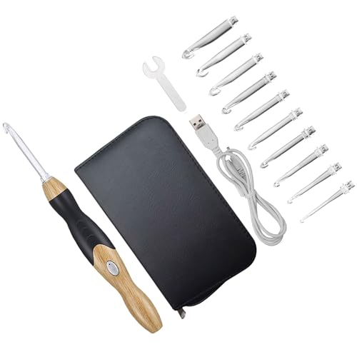 Sbshiouu 11 Stück Leuchtende Häkelnadel-Set, digitale Häkelnadel, Stricknadel, 2,5 mm - 8,0 mm, Häkelnadel zum Basteln von Sbshiouu