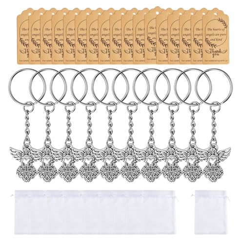Sbshiouu 30 Sets Schlüsselanhänger für Taufe, Erstkommunion, Geschenke mit Organza-Beuteln und Dankeschön von Sbshiouu