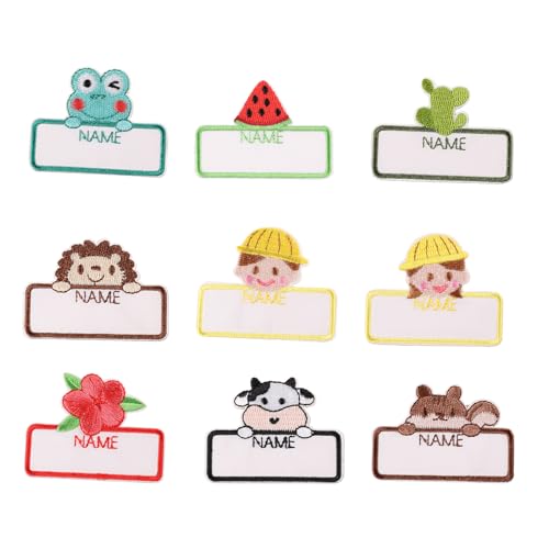 Sbshiouu 9 selbstklebende Namensaufnäher, Stickerei, Cartoon-Stoff-Aufkleber für Schule, Kinder, Kleidung, Dekorationen auf Rucksäcken Sbshiouu 9 selbstklebende Namensaufnäher, Stickerei, Cartoon-Stoff-Aufkleber für Schule, Kinder, Kleidung, Dekorationen auf Rucksäcken von Sbshiouu